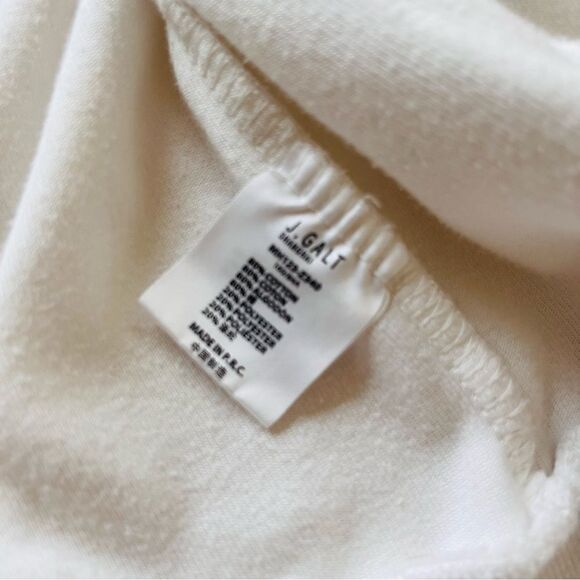 John Galt Crop Sweatshirt Top Zip Hoodie Longsleeve Casual White One Size - Picture 3 of 3